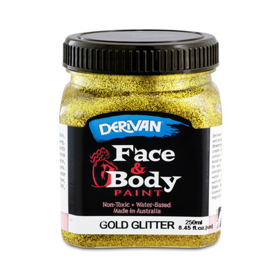 Gold Glitter Face and Body Paint (250ml Jar) Pk 1 