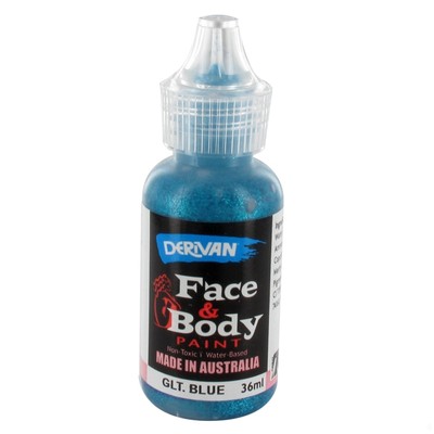 Blue Glitter Face Paint 36ml Pk 1 