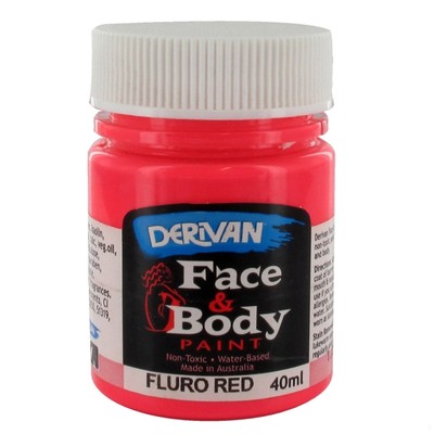 Fluro Red Face Paint 40ml Pk 1 
