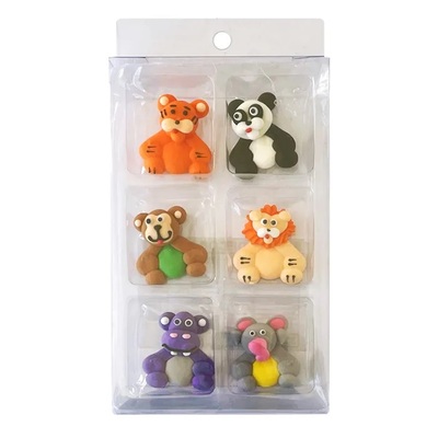Safari Animal Face Edible Icing Decoration (Pk 6)