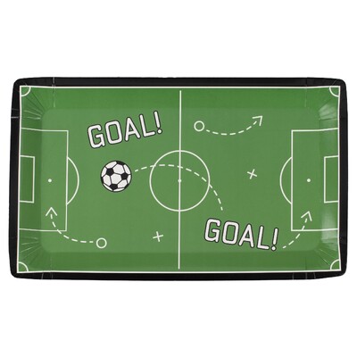 Ginger Ray Soccer Football Pitch Rectangle Paper Plates (Pk 8)