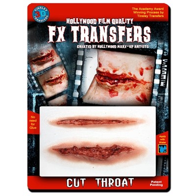 Medium Cut Throat 3D FX Scar Transfer Pk 1