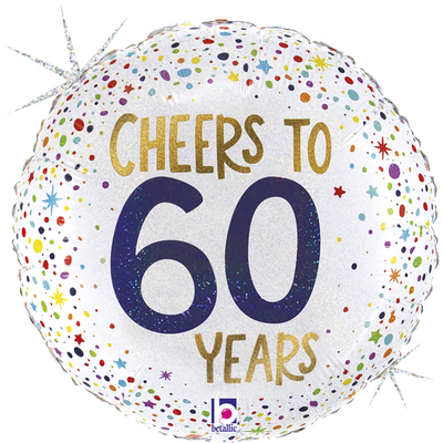 Holographic Cheers To 60 Years Foil Balloon (18in)