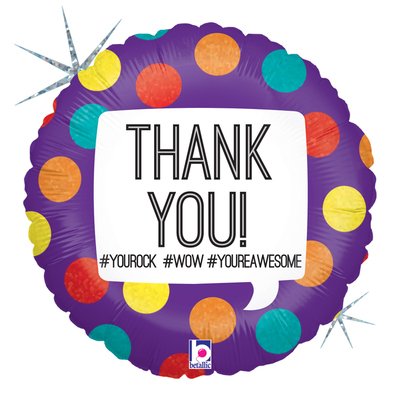 Hashtag Thank You Foil Balloon (18in)