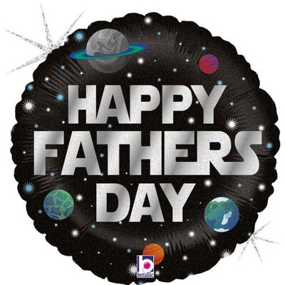 Galactic Happy Fathers Day Round Foil Balloon