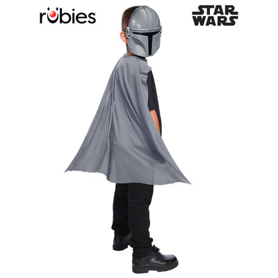 Star Wars The Mandalorian Child Cape & Mask Set – Costume Accessory with Plastic Mask
