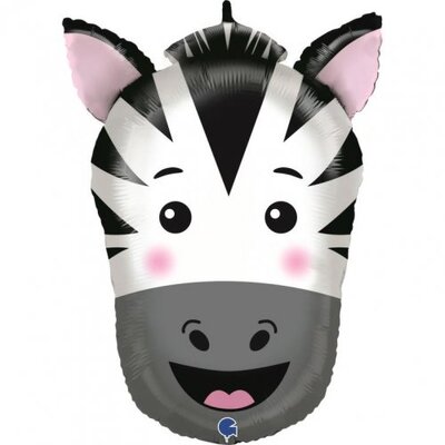 Animal Zebra Head Supershape Foil Balloon (29in-74cm)