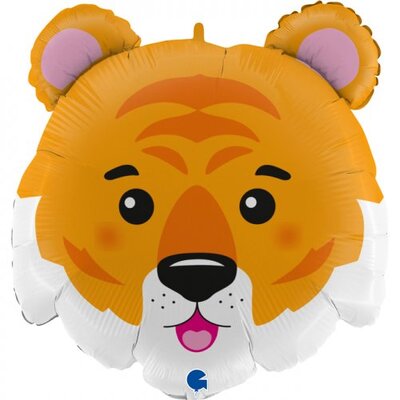 Animal Tiger Head Supershape Foil Balloon (28in-71cm)