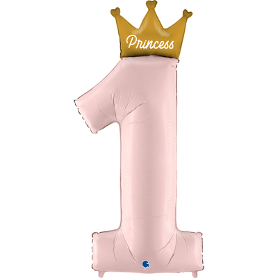 Pink 1st Birthday Princess Supershape Foil Balloon (46in-117cm)