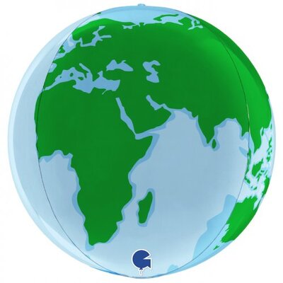 Earth Globe World Map Bubble Balloon (15in-38cm)