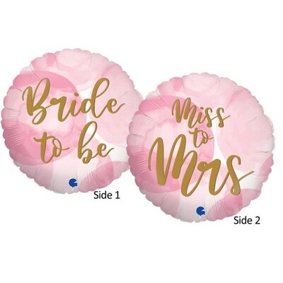 Pink & White Hens Party Foil Balloon Double Sided 35cm | Bride to Be