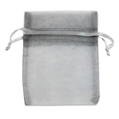 Silver Organza Bags (3 x 4in, 7.5 x 10cm) Pk 5