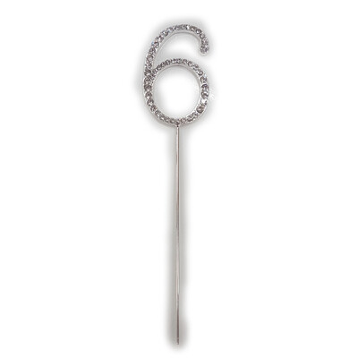 Number 6 Diamante Cake Topper Decoration (5cm) Pk 1