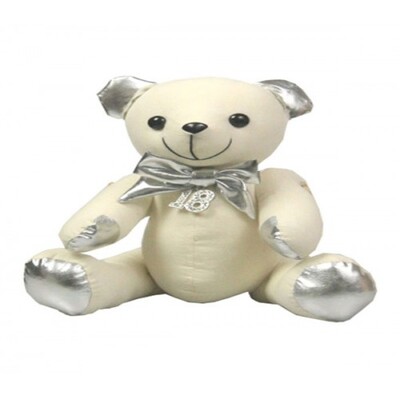 Message Signing Bear with Pen - Silver 18th Birthday Pk 1