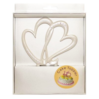Silver Hearts Cake Topper (Pk 1)