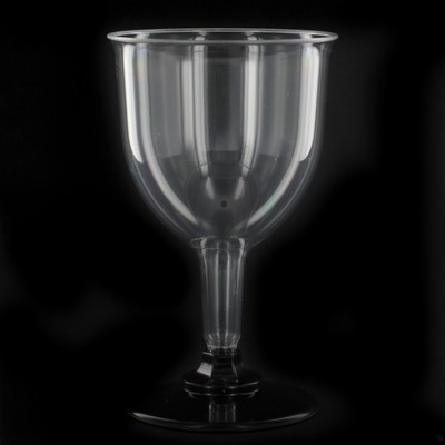 Plastic Wine Glasses - 125ml Black Base Pk 10 