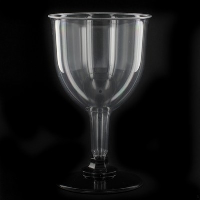 Plastic Wine Glasses - 125ml Black Base Pk 100