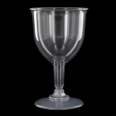 Plastic Wine Glass - 125ml Silver Base Pk 10 