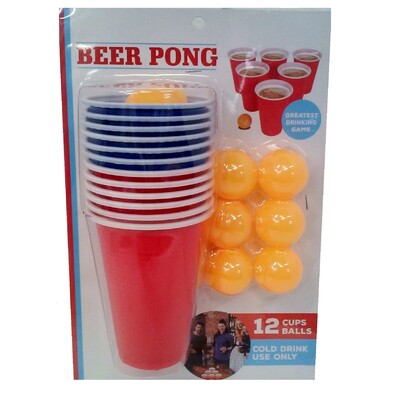 Beer Pong Drinking Game Set (12 Cups & 12 Ping Pong Balls) Pk 1