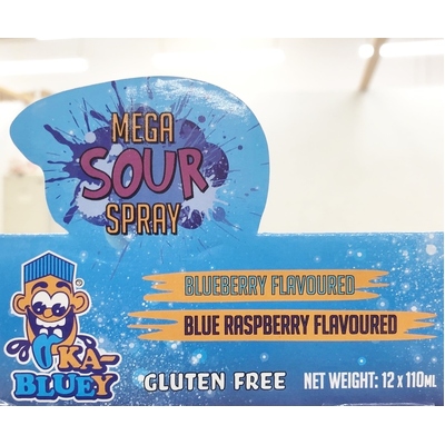 Ka Bluey Assorted Mega Sour Spray 110ml (Pk 12)