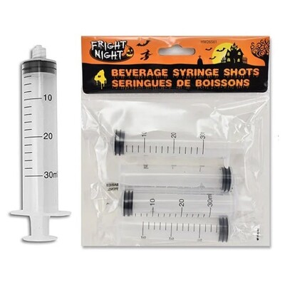 Novelty Drink Shot Syringe 30ml Pk 4