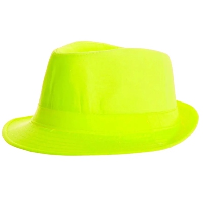 Neon Green Fabric Fedora Party Hat (Pk 1)