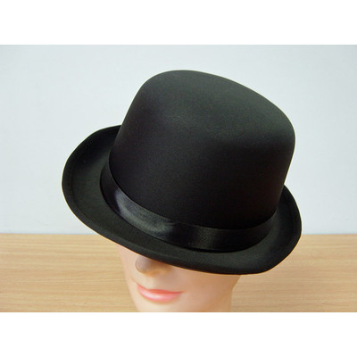 Black Satin Bowler Hat Pk 1