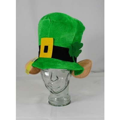 St. Patrick's Day Soft Green Leprechaun Hat with Ears Pk 1