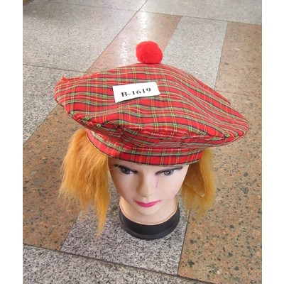 tartan hat with red hair