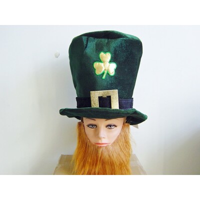 St. Patrick's Day Felt Soft Top Hat with Beard Pk 1