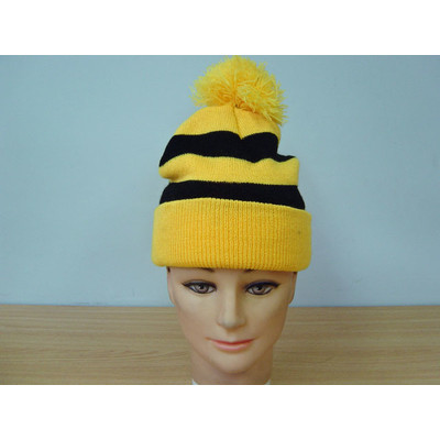 Yellow & Black Stripe Beanie Pk 1