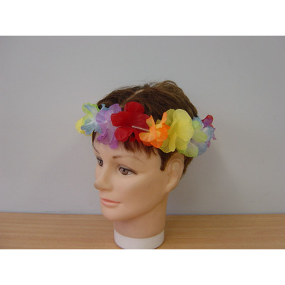 Multicoloured Flower Lei Headband Pk 1