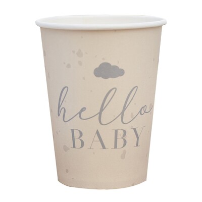 Ginger Ray Hello Baby Speckle Paper Cups Pk 8