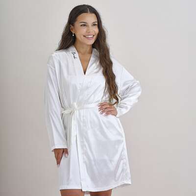 Adult Bride Dressing Gown Robe Hens Party White One Size