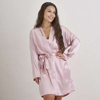 Adult Bridesmaid Dressing Gown Robe Hens Party Pink One Size