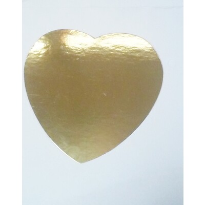 Small Gold Foil Cardboard Heart Cutout (10cm) Pk 12