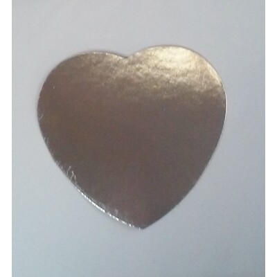 Small Silver Foil Cardboard Heart Cutout (10cm) Pk 12