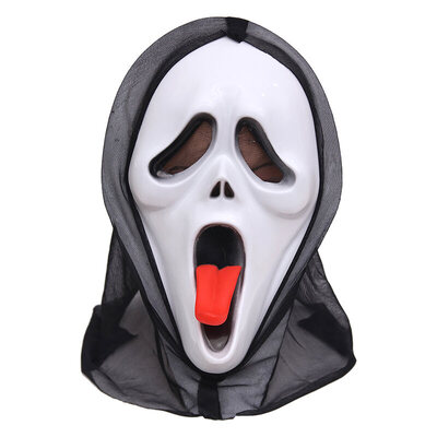 Plastic Halloween Scream Mask with Tongue