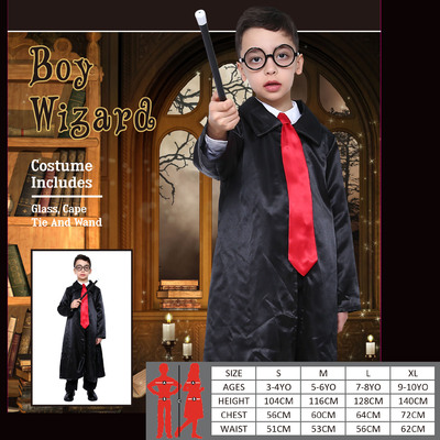 Child Wizard Boy Costume (Large, 7-8 Yrs) Pk 1
