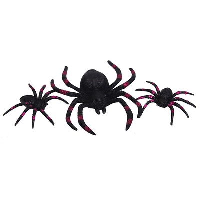 Assorted Glitter Spiders Halloween Decoration (Pk 3)