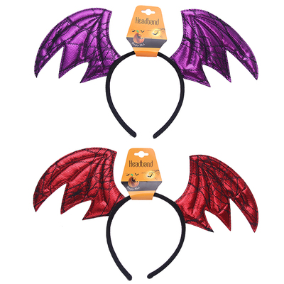 Assorted Halloween Bat Wings on Headband (Pk 1)