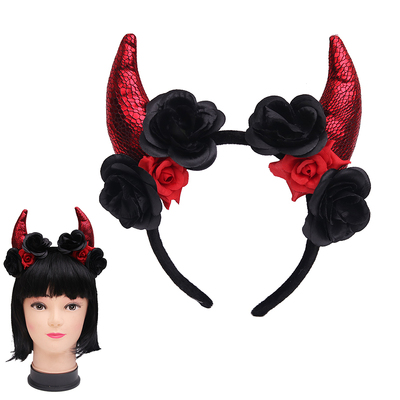 Halloween Day of the Dead Devil Horns on Headband