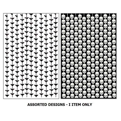 Skull or Bat Doorway Foil Curtain Halloween Decoration Pk 1