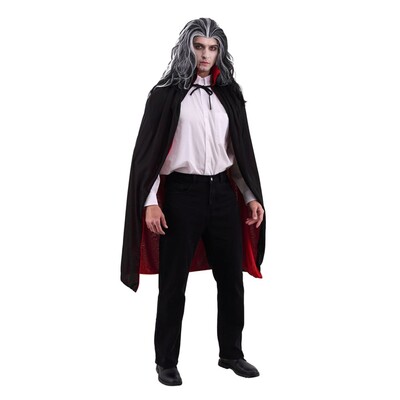 Adult Black & Red Vampire Cape Halloween Costume 140cm