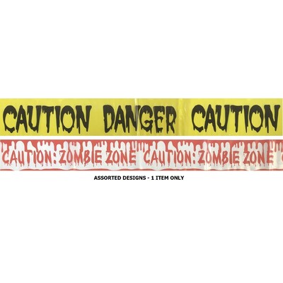 Halloween Party Fright Tape Assorted Designs 9m Pk 1