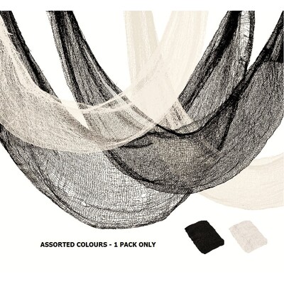 Black or Natural Creepy Torn Cloth Halloween Decoration 182 x 76cm Pk 1