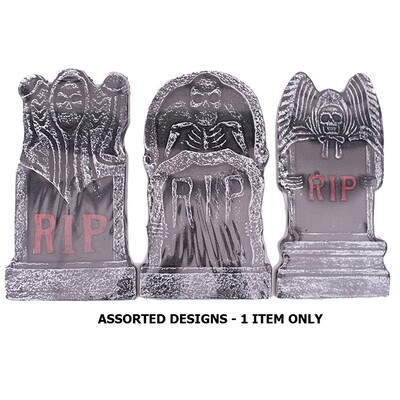 Foam RIP Tombstone Halloween Decoration Assorted 40cm Pk 1