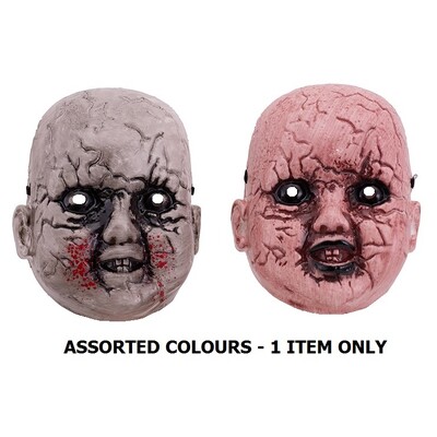 Zombie Baby Halloween Face Mask Grey or Pink Pk 1