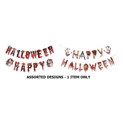 Bloody Happy Halloween Banner Decoration 3m Assorted Pk 1