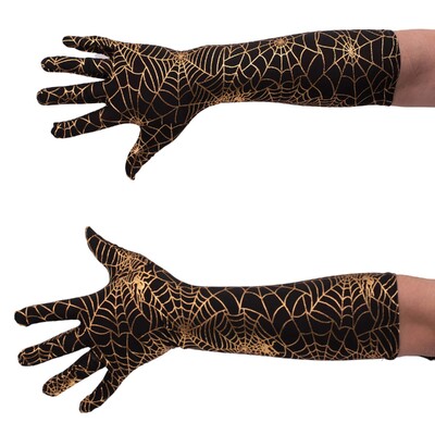 Halloween Spider Print Costume Gloves 1 Pair